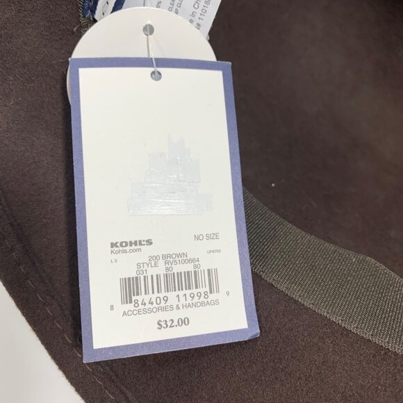 NWT Brown 100% Wool Packable Cloche Hat, Ribbon Accent + Bow By Croft & Barrow - Picture 10 of 10